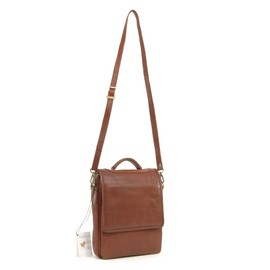 VISCONTI - Women's Leather Crossbody Bag - Medium Briefcase/Work Bag - Detachable Adjustable Shoulder Strap - 1603 GRACE - Brown