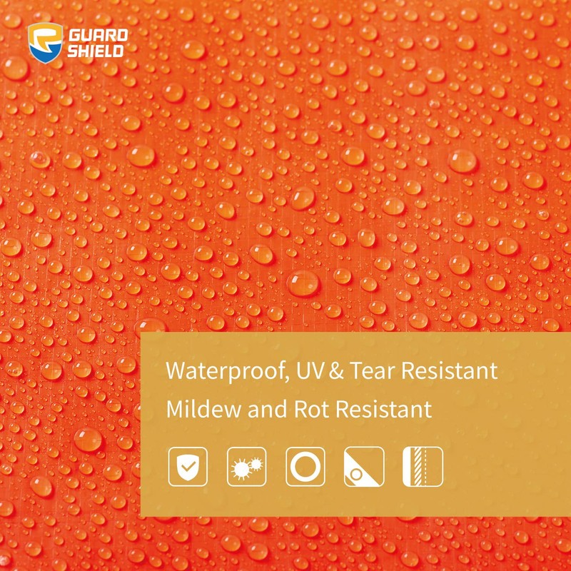 GUARD SHIELD Orange Tarp 20x30 Feet Waterproof Tarps High Visibility