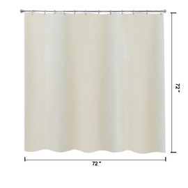 YISURE Beige Cotton Shower Curtain, Linen Fabric Shower Curtain for Bathroom Hotel Luxury, 72x72 Inch