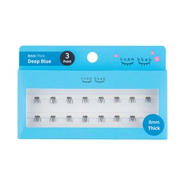 CCAMBBAK Original Looks So Natural False Eyelashes Handmade Lightweight Individual Lashes Extension Lengthening Wisps - Featherlight Synthetic Reusable (8mm Thick (Black), 3 Point)