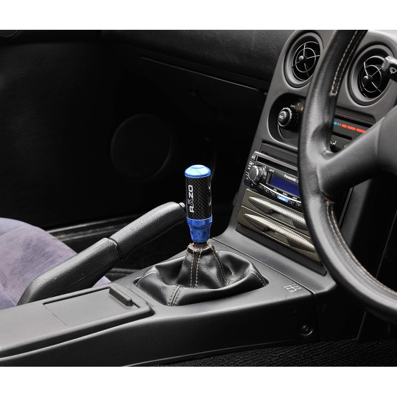 Carmate RA137BL Car Custom Carbon & Aluminum Shift Knob Blue