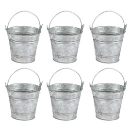 Mini Buckets for Crafts and Party Favors (2.8 in, 6 Pack)