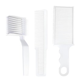 3 Pcs Fade Combs, Professional Hair Cutting Comb, Heat Resistant Clipper Comb Blending Flat Top Comb Curved Positioning Flat Top Comb for Men Salon Hairdresser Styling Tools