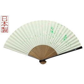 Kyo Fan, White Rabbit (Green), Kyoto, Made in Japan, Women's, Paper Fan, Kimono Accessories, Craftsmanship, Personal Use, Gift, Gift, green