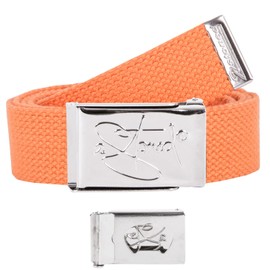 2Stoned Unisex Fabric Belt with Chrome Buckle with Orange Bottle Opener for Adults and Children