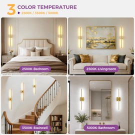 Joossnwell Wall Sconce Set of Two Battery Operated Wall Lighting 31.5 Inch