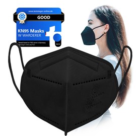 W WARDERER KN95 Face Masks 15 Pack, Black KN95 Masks for Adults, Protective Dust Masks with 99.5% Filter Performance, Comfortable Disposable Face Mask, Respirator Mask GB2626-2019 Standard