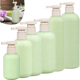 6 Piezas Botellas de Viaje, Contenedores Dispensadores de Artículos de Tocador, Contenedores Recargables a Prueba para Champú Jabón Corporal líquido Crema Tóner, Sin BPA (6PCS - Verde B)