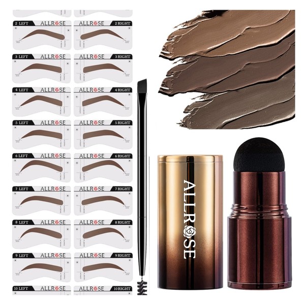 Eyebrow Stencils, ALLROSE Eyebrow Stamp Stencil Kit Perfect Eyebrow Waterproof