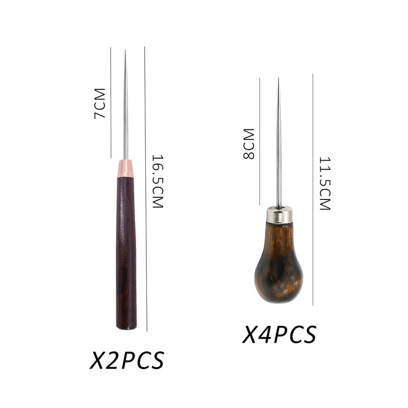 6 Pieces of Punching Awls, Slender Mahogany Awls, Gourd Awls,
