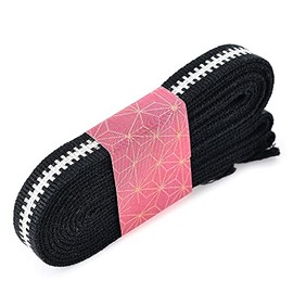 【Banshu Craft】Thread Cord for Swords (Real Swords, Iaido Swords) Bag String 4mm Width Approx. 12mm (For Short Swords 90cm, New Pattern No. 65 Black and White) Sanada String Sword String 100% Cotton