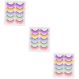Baluue 3sets False Lash Set Thick Volume Lightweight Eyelash Extensions for Daily Use Parties 5pairs*3
