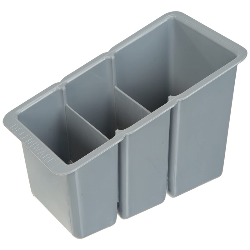 Delfinware Plastic Cutlery Box, Grey, 19 x 10.5 x 13