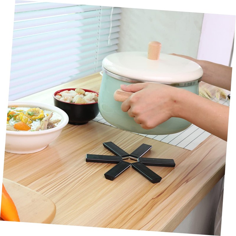 GRIRIW Folding Pot Holder Set 6pcs Kitchen Hot Pads Tea