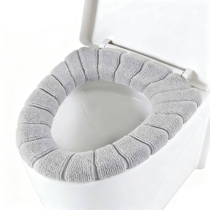 Guojanfon Bathroom Soft Thicker Warmer Stretchable Washable Cloth Toilet Seat