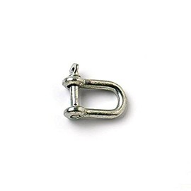 Merriway BH03759 (2 Pcs) D Shackles U Lock and Pin Wire Rope Fastener M5 3/16 inch BZP - Pack of 2 Pieces