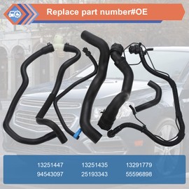 6 Pcs Engine Radiator Coolant & Heater Hose Set With PCV Pipe & Inlet Compatible With Chevy Vehicle 2011-2016 Cruze 1.4L, Replace#13251447 13251435 13291779 94543097 25193343 55596898