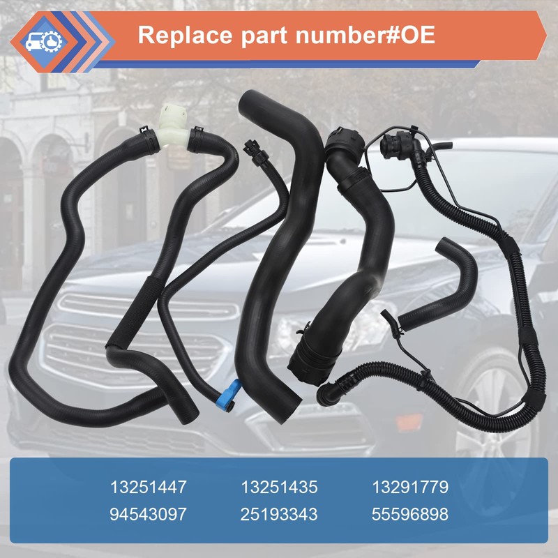 6 Pcs Engine Radiator Coolant & Heater Hose Set With