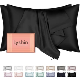 Mulberry Silk Pillow Cases 2 Pack Standard Size 20x26 Inches with Hidden Zipper, Ultra Smooth and Soft Breathable Cooling Silk Satin Pillowcase Set of 2, Better for Hair and Skin, Gifts for Women Men