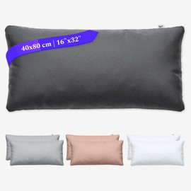 Wolkenfeld Cushion cover 40 x 80 cm, grey anthracite - cuddly soft and non-iron - super soft pillowcase - cushion cover with concealed zip