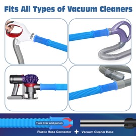 PetOde 2 Pieces Dryer Vent Cleaner Kit Compatible with All Vacuum Cleaner, Flexible Dryer Lint Brush and Dryer Vacuum Hose Attachment, Lint Remover Cleaning Tools, Blue