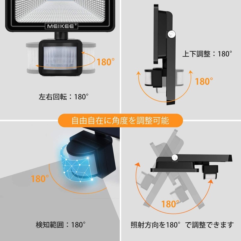 MEIKEE Sensor Light, Outdoor, Motion Sensor, Security Light, 20W, Waterproof,