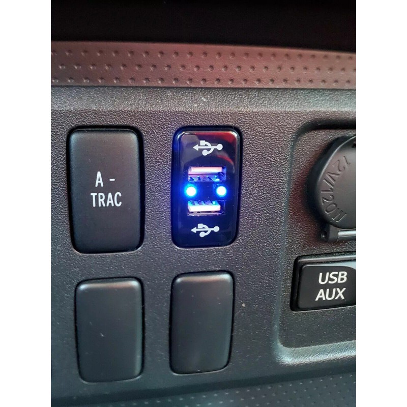 DYSO Fit Toyota Tacoma Land Cruiser 12V Blue Dual USB