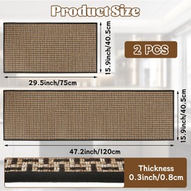 LOPYXBR Brown Kitchen Rugs Sets of 2 Kitchen Rugs Non Slip Washable Kitchen Mats for Floor 2 Piece Brown Fatigue Mats for Kitchen Floor Absorbent Kitchen Sink Floor Mat for Laundry(16"x30"+16"x47")