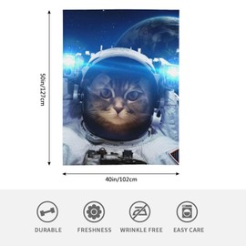 HGOD DESIGNS Cat Blanket, Super Soft Astronaut Cat Nebula Galaxy Outer Space Throw Blanket 40"x50" Blanket for Bed Couch Chair Fall Winter Camping Living Room Office