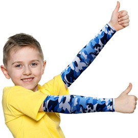 JOEYOUNG Arm Sleeves for Kids (4-9 Years) Sun Sleeves for Football Basketball Costume for Party UV Protection Sleeve Cooling