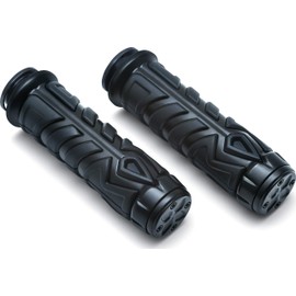 Kuryakyn 5753 Motorcycle Handlebar Accessory: Spear Grips with Rubber Inserts and End Caps for 2018-19 Indian Motorcycles, Satin Black, 1 Pair