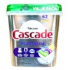 Cascade Platinum Dishwasher Pods, Lemon Scent, 62 Count