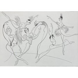 Al Hirschfeld "American Ballet '80 - Godunov" CUSTOM FRAMED ART Ballet