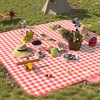 CHENGZI Thickened picnic mat outdoor lawn camping portable (Red)