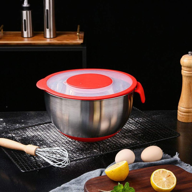 Multifunction Stainless Steel Mixing Bowl with Various Lids and Graters