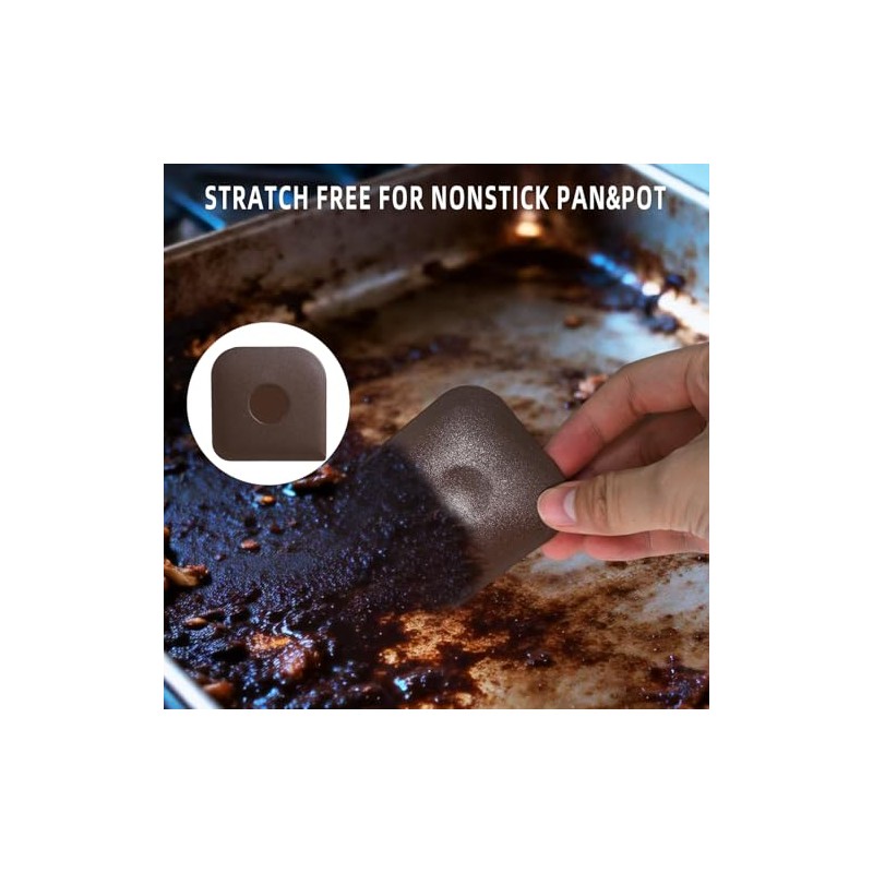 Pan Scraper 6-Pack, Plastic Cleaning Tool for Pots and Pans,