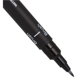 Uni-Ball Uni Pin Fineliner Drawing Pen Black Brush Nib 1 Count Pack of 1