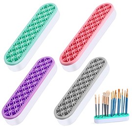 Frienda 4 Soportes de Silicona para Brochas de Maquillaje Caja de Almacenamiento de Cosmét