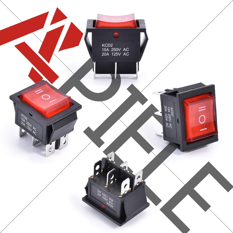 APIELE 3Pcs 3 Position Rocker Toggle Switch DPDT 6 Pin