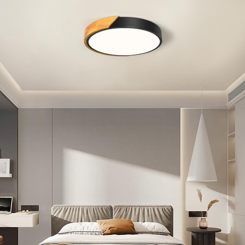 Qamra LED Ceiling Light, Ceiling Light, 30 cm, Black Ceiling