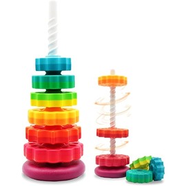 LBAIBB Spinning Stacking Toys, ABS Plastic Rainbow Design, Educational Interactive Learning's Stack Toys, Suitable for Gifts for Boys and Girls