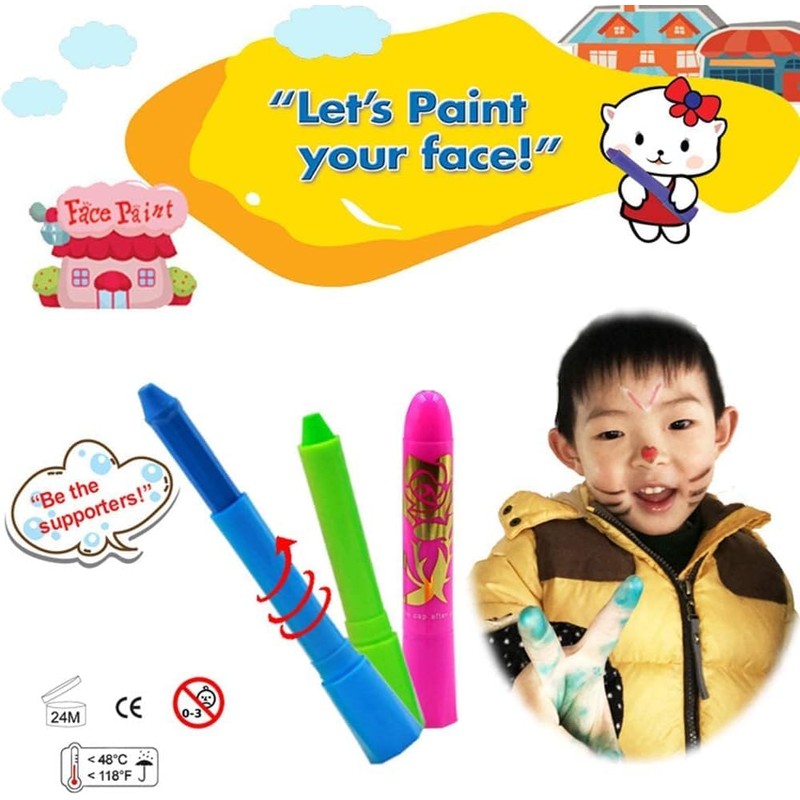 mefeny Face Paint, Set of 6 Colors, Body Paint, White