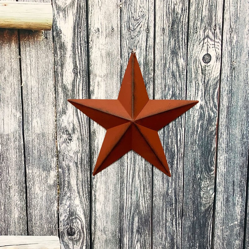 Metal American Patriotic Barn 3D Stars Wall Decor (Set of