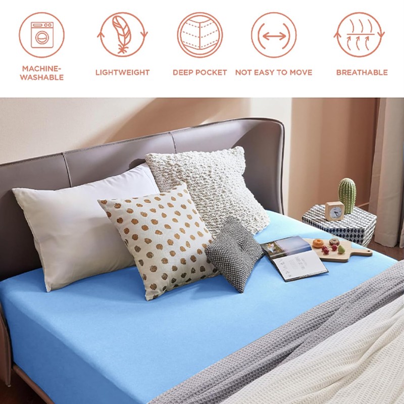 SSW HOMES Fitted Sheet Extra Deep 40cm, Brushed Microfiber Breathable