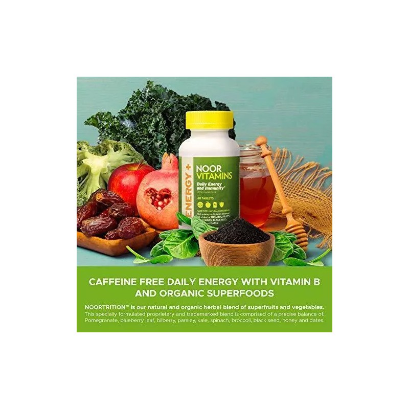 NoorVitamins Energy+ Multivitamin; Energy Vitamin for Natural Energy Production
