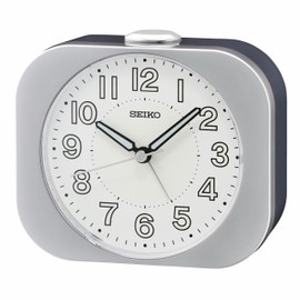 Seiko Kyoda II Non Ticking Bedroom Alarm Clock, 4 Inch, Silver