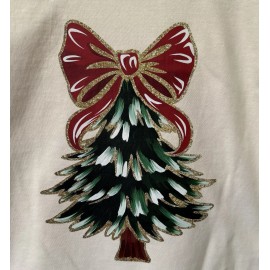 Comfort Colors Christmas Tree Bow Shirt for Women Christmas Coquette Tree