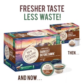 New England Coffee Darkest Before Dawn Dark Roast Single Serve Pods, 10ct Box (Pack of 6)