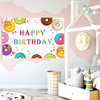 Donut Birthday Backdrop Banner Donut Birthday Party Decorations Supplies Donut