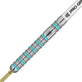 Target Darts Rob Cross Gen 2 23G 90% Tungsten Swiss Point Steel Tip Darts Set, Silver, Aqua and White